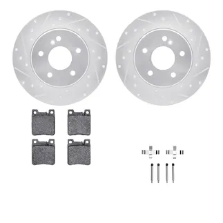 R1 Concepts WGYH1-63053 eLINE Rotor - Drilled & Slotted - Silver W/ Semi-Met Pads